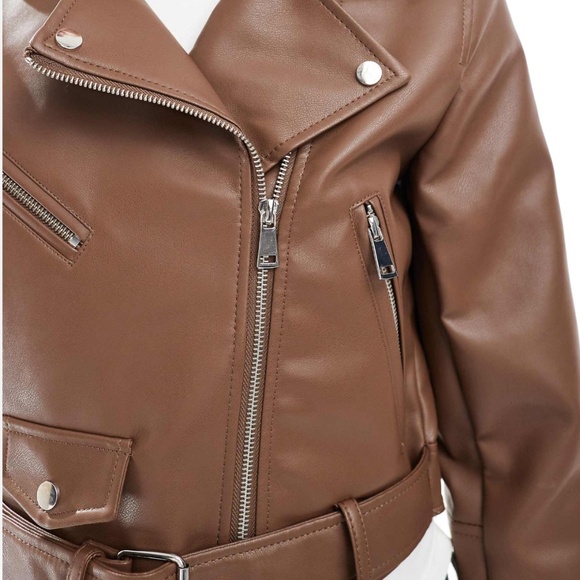 Stradivarius stopped faux leather jacket - Picture 3 of 5